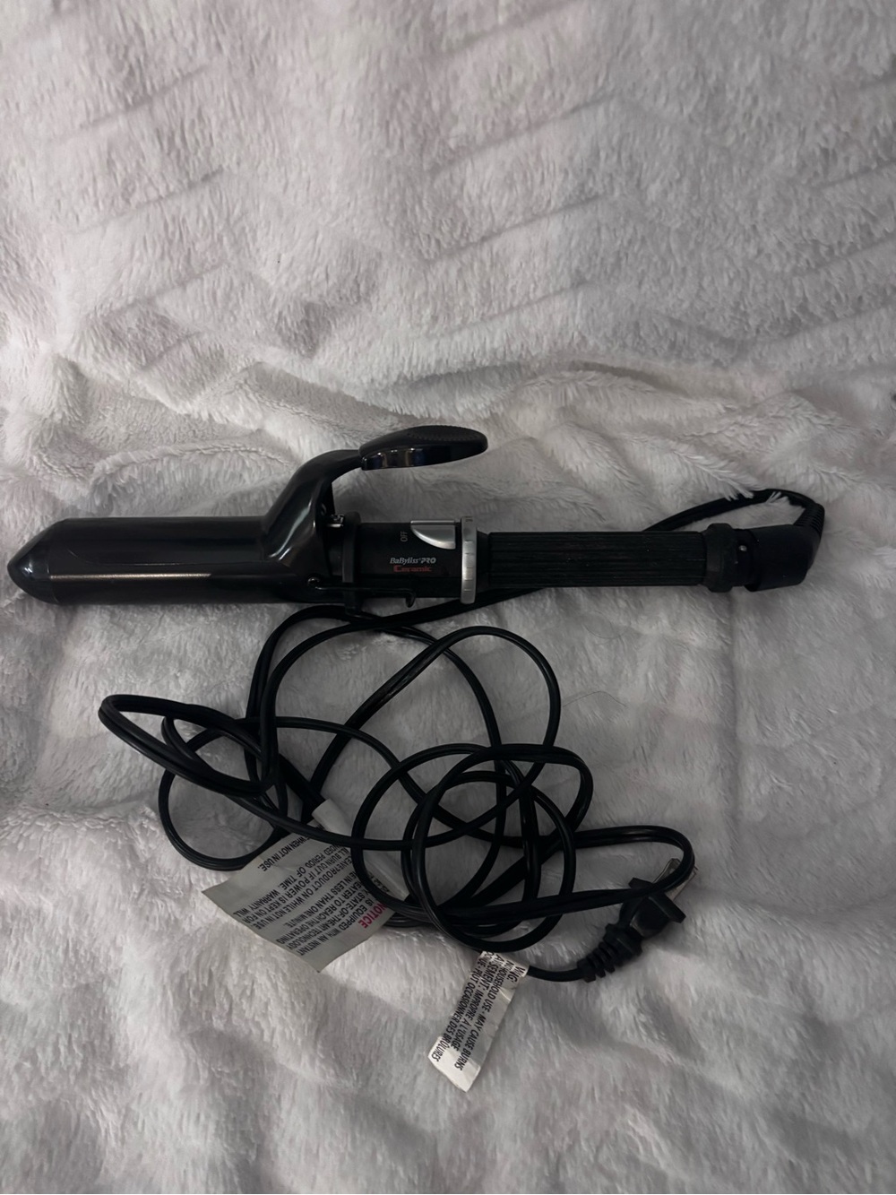 BabyLiss Pro Black Curling Iron with Clamp